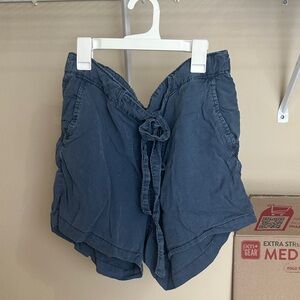 Sanctuary Slate Blue High-Waist Tie-Front Shorts